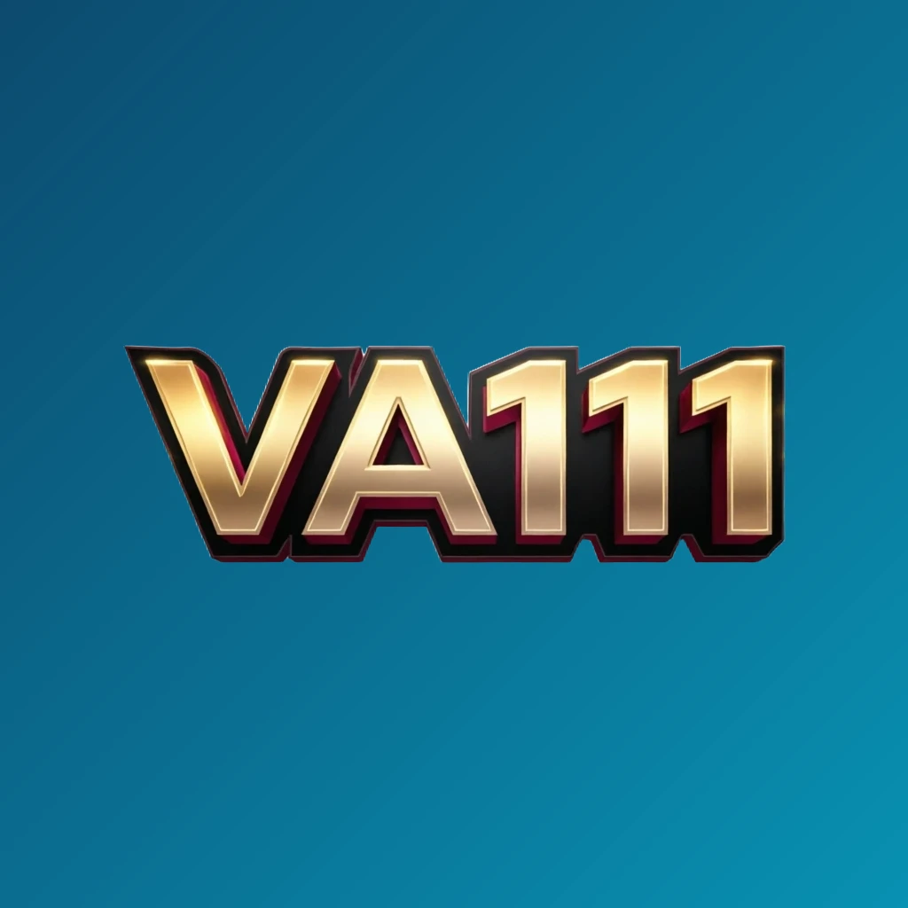 Luxury casino logo for VA111 featuring rich gold gradient with red and black accents, elegant lighting effects, designed as a horizontal rectangular wordmark logo on a transparent background, showcasing high-end entertainment style